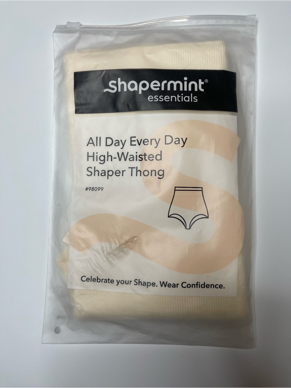 Shapermint Cream High-Waisted Shaper Thong